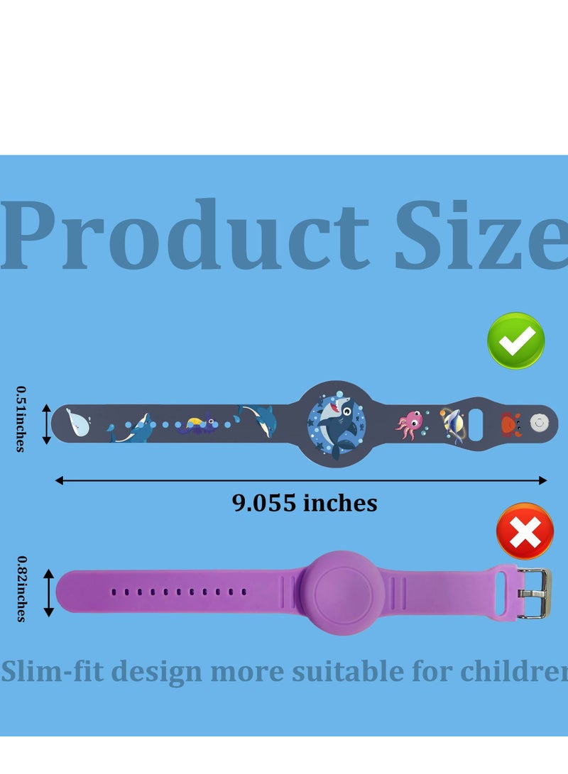 Adjustable airtag bracelet for kids silicone carton airtag case Anti-Lost Hidden Airtag Wristband Accessories for Child - Image 3